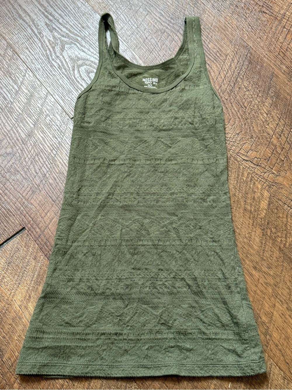 Mossimo Supply Co. Olive Green Textured Knit Tank